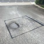 Before Image of Asphalt Patch Repair for Infrabuild in St Marys, NSW