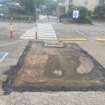 During Image of Asphalt Patch Repair for Pittwater House in Collaroy, New South Wales