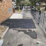 Completed asphalt cut & replace repair for Evolve FM at Mascot Public School, New South Wales