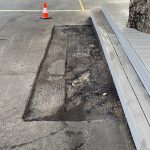 During image of asphalt cut & replace repair for Evolve FM at Mascot Public School, New South Wales