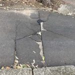 Before image of emergency asphalt patch repair at Taronga Zoo in Mosman, New South Wales