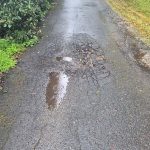 Before image of an asphalt patch repair at a private residence in Epping, New South Wales
