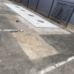 Before Image of an Asphalt Patch Repair for Goldman Plumbing in Erskine Park, New South Wales