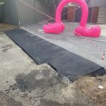 Completed asphalt ramp installation for Roof Wrangler in Kirrawee, New South Wales
