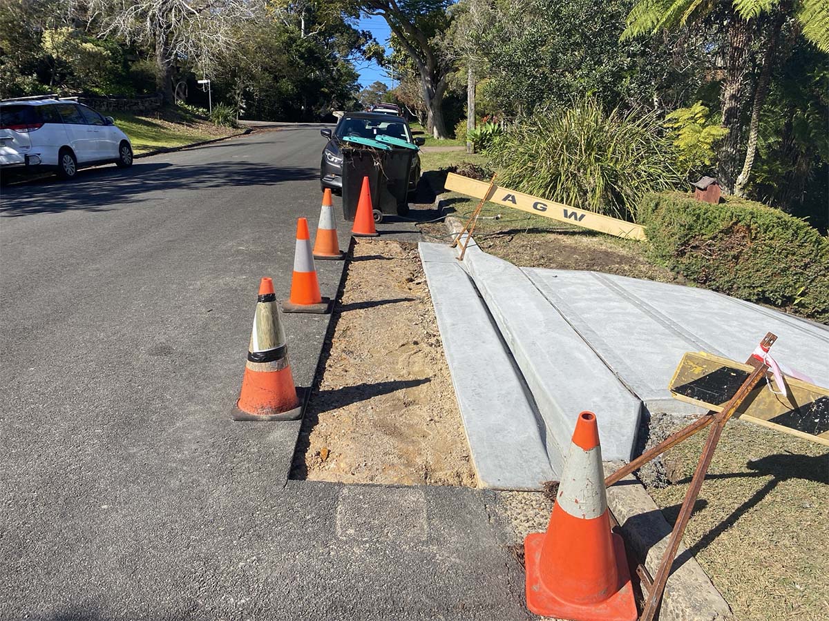 Before image of an Asphalt Crossover Edge Repair for Newborn Concrete in Forestville, New South Wales