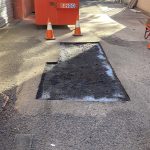 During image of an Asphalt Cut and Replace Repair for CIP Build at Penrith Police Station, New South Wales